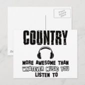 Carte Postale conception musicale country (Devant / Derrière)