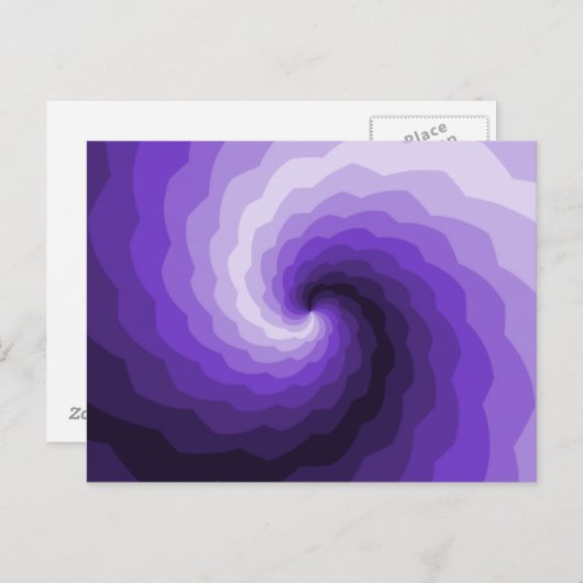 Carte Postale Conception numérique Abstraite avec vague violette (Devant / Derrière)