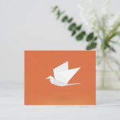 Carte Postale Conception orange de graphique couleur d'oiseau de (Debout devant)