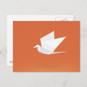 Carte Postale Conception orange de graphique couleur d'oiseau de (Devant / Derrière)