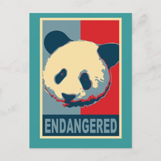 Carte Postale Conception Panda Pop Art en voie de disparition (Devant)