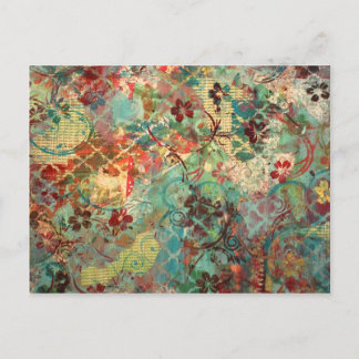 Carte Postale Conception peinte à la main avec support mixte