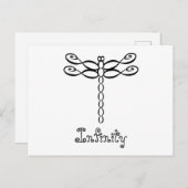 Carte Postale Conception personnalisée de noir de libellule (Devant / Derrière)