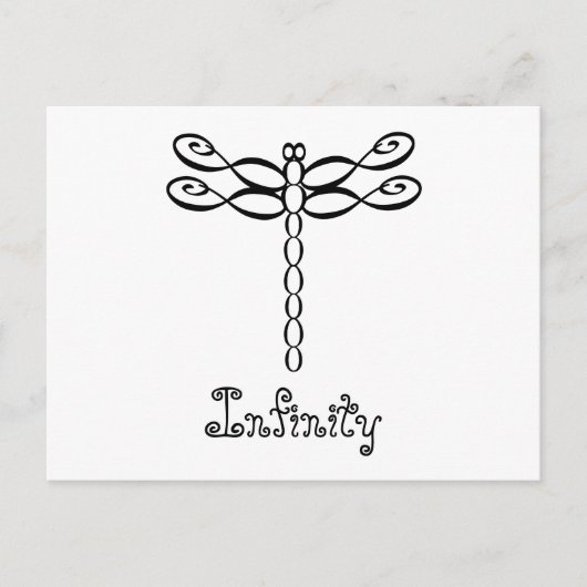 Carte Postale Conception personnalisée de noir de libellule (Devant)