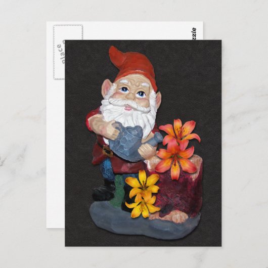 Carte Postale Conception photo Gnome (Devant / Derrière)