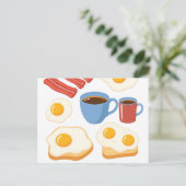 Carte Postale Conception plate moderne de bacon oeufs toast et c (Debout devant)
