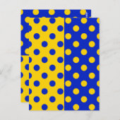 Carte Postale Conception Pois demi-bleue Jaune (Devant / Derrière)