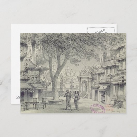 Carte Postale Conception pour l'Acte II de l'opéra "Lakme" (Devant / Derrière)