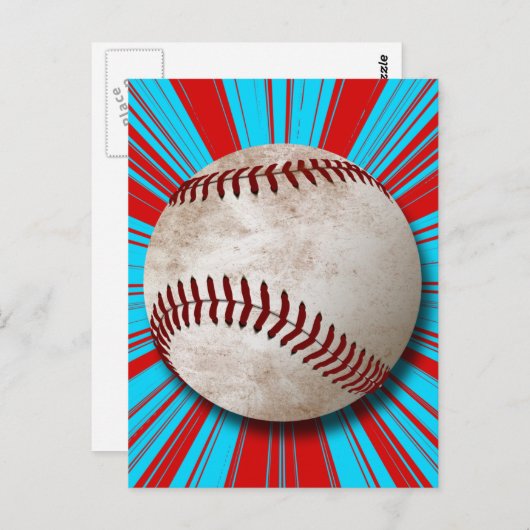 CARTE POSTALE CONCEPTION RÉTRO BASEBALL (Devant / Derrière)