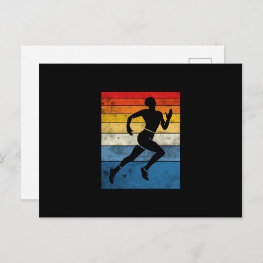 Carte Postale Conception rétro de l'impression pour un sprinter (Devant / Derrière)