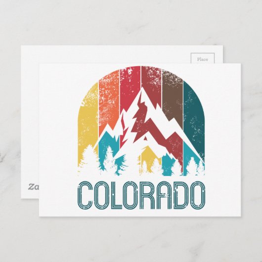 Carte Postale Conception rétro du Colorado (Devant / Derrière)
