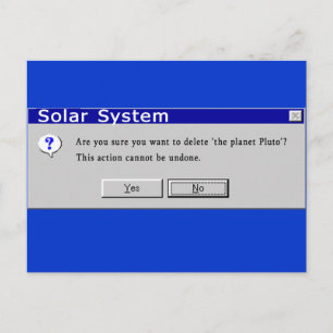 Carte Postale Conception rétrogradée drôle de Pluton