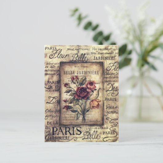 Carte Postale Conception Rose vintage (Debout devant)