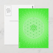 Carte Postale Conception sacrée psychédélique de Chakra de coeur (Devant / Derrière)