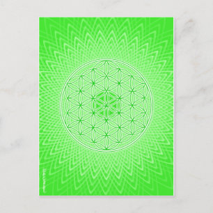 Carte Postale Conception sacrée psychédélique de Chakra de coeur
