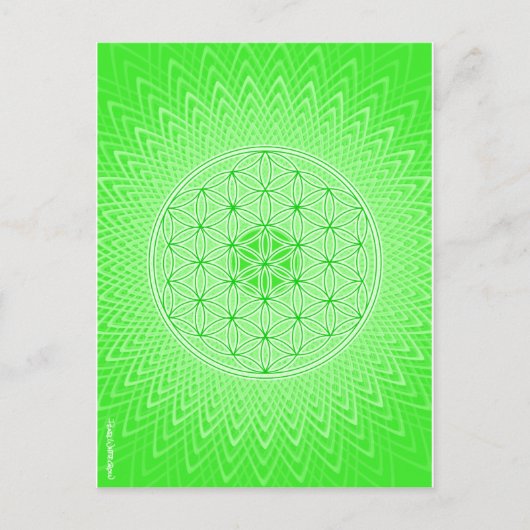 Carte Postale Conception sacrée psychédélique de Chakra de coeur (Devant)