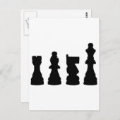 Carte Postale Conception silhouette de pièce d'échecs (Devant / Derrière)