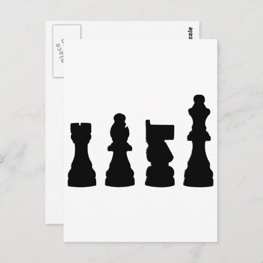 Carte Postale Conception silhouette de pièce d'échecs (Devant / Derrière)