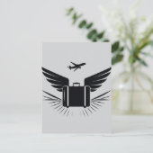 Carte Postale Conception silhouette noire d'une valise de voyage (Debout devant)