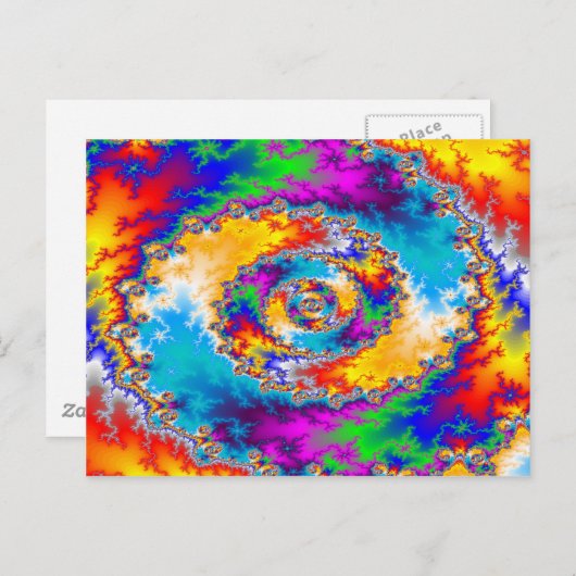 Carte Postale Conception spirale colorée : (Devant / Derrière)