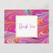 Carte Postale Conception tourbillonnante rose et orange trippy M (Devant)