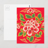 Carte Postale Conception traditionnelle chinoise de broderie (Devant / Derrière)
