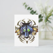 Carte Postale Conception tribale de tatouage de loup (Debout devant)