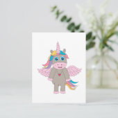Carte Postale Conception Unicorne Arc-en-ciel mignon (Debout devant)