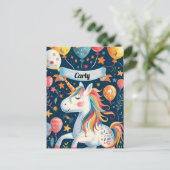 Carte Postale Conception Unicorne pour enfants (Debout devant)