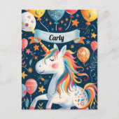 Carte Postale Conception Unicorne pour enfants (Devant)