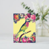 Carte Postale Conception Vintage de perroquets tropicaux (Debout devant)