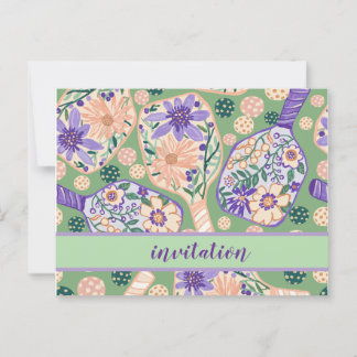 Carte Postale Conception vintage de Pickleball Floral