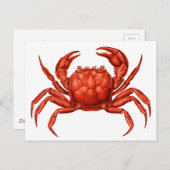 Carte Postale Conception vintage du crabe (Devant / Derrière)