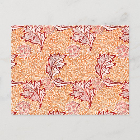 Carte Postale Conception William Morris, Pomme, couleur pêche-ma (Devant)