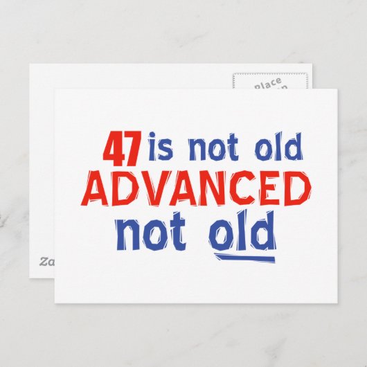 Carte Postale conceptions d'anniversaire 47 ans (Devant / Derrière)