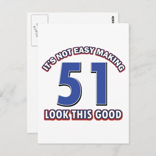 Carte Postale Conceptions d'anniversaire 51 ans (Devant / Derrière)
