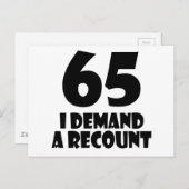 Carte Postale Conceptions d'anniversaire 65 je demande un recomp (Devant / Derrière)