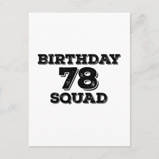 Carte Postale Conceptions d'anniversaire de la Squad 78