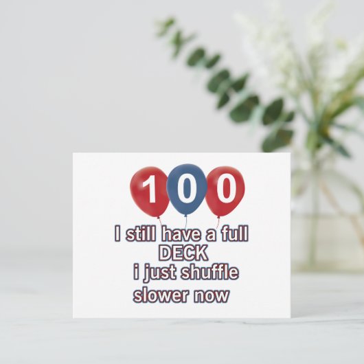 Carte Postale conceptions d'anniversaire drôles de 100 ans (Debout devant)