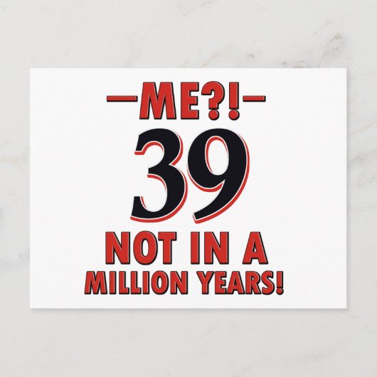 Carte Postale conceptions de 39e anniversaire (Devant)