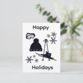 Carte Postale Conceptions de ski & hiver noires (Debout devant)