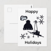 Carte Postale Conceptions de ski & hiver noires (Devant / Derrière)