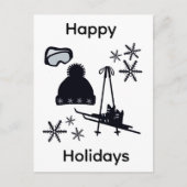 Carte Postale Conceptions de ski & hiver noires (Devant)