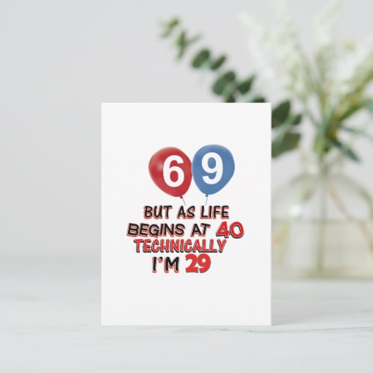 Carte Postale conceptions drôles pour 69e anniversaire (Debout devant)