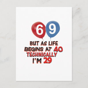 Carte Postale conceptions drôles pour 69e anniversaire
