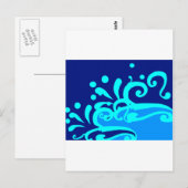 Carte Postale Conceptions modernes de vague bleue (Devant / Derrière)