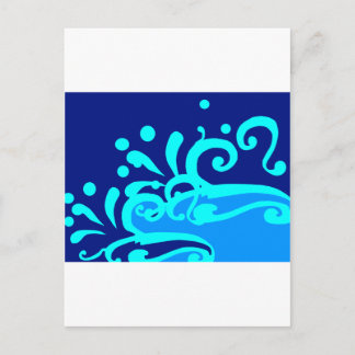 Carte Postale Conceptions modernes de vague bleue