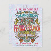 Carte Postale Concert de groupe Reunion Famille Thème Retro les  (Devant / Derrière)