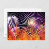 Carte Postale Concert de musique avec guitare (Devant / Derrière)