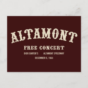 Carte Postale concert gratuit d'altamont